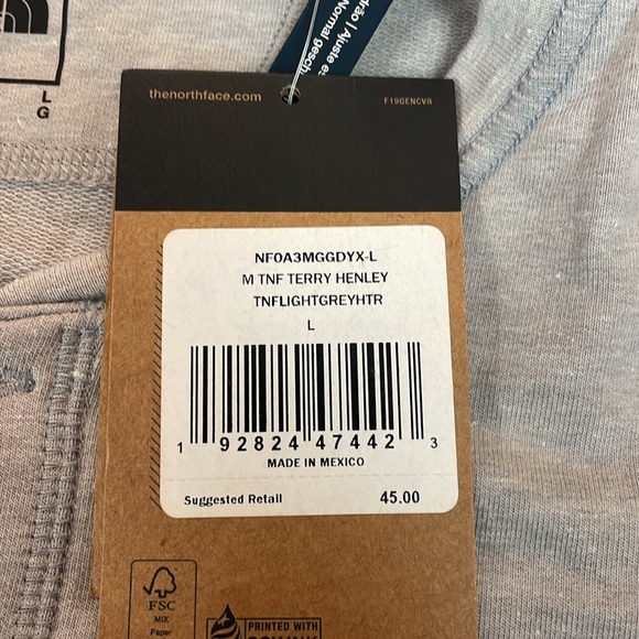 Men’s North Face LS Tee. Gray Large. NWT - Picture 7 of 7